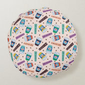 友だち™ Central Perkコーヒ鮮やかーパターン ラウンドクッション (裏面)