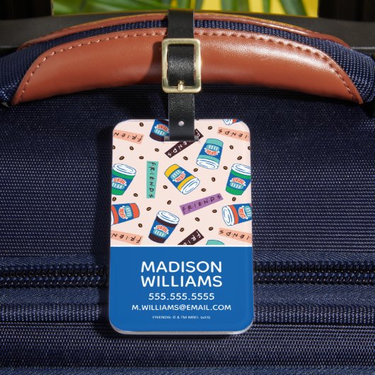 友だち™ Central Perkコーヒ鮮やかーパターン ラゲッジタグ (正面インサイチュ2)