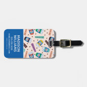 友だち™ Central Perkコーヒ鮮やかーパターン ラゲッジタグ (正面横)