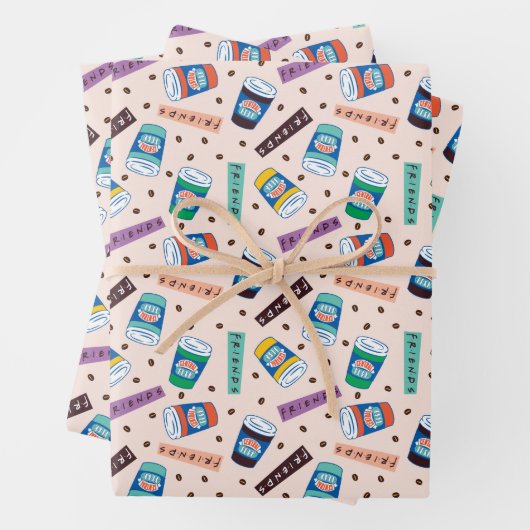 友だち™ Central Perkコーヒ鮮やかーパターン ラッピングペーパーシート (インサイチュ)