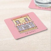 友だち™ | Central Perk Cartoonコーヒーショップ スクエアペーパーコースター (アングル)