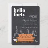 友だち™ | Central Perk Chalkboard 40th Birthday 招待状 (正面)