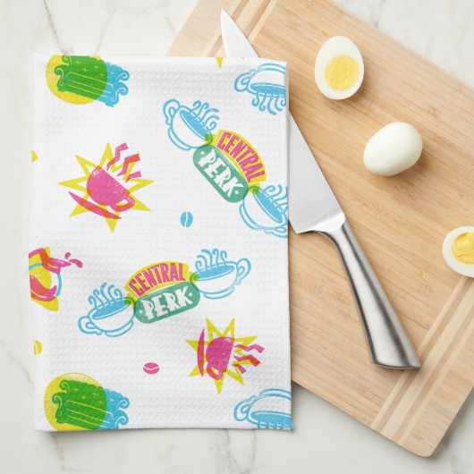 友だち™ | Central Perk Neon Pattern キッチンタオル (四つ折り)