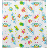 友だち™ | Central Perk Neon Pattern シャワーカーテン (正面)