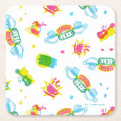 友だち™ | Central Perk Neon Pattern スクエアペーパーコースター (正面)