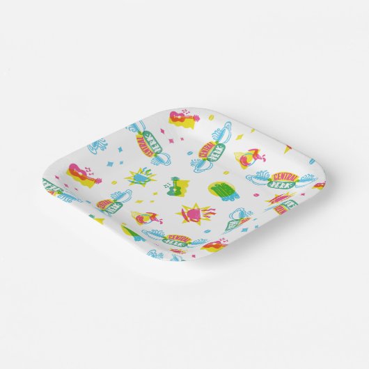 友だち™ | Central Perk Neon Pattern ペーパープレート (傾斜あり)