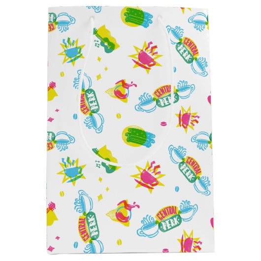 友だち™ | Central Perk Neon Pattern ミディアムペーパーバッグ (正面)