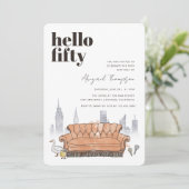 友だち™ | Central Perk Water color 50誕生日 招待状 (スタンド正面)