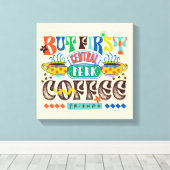 友だち™ | First Coffee 鮮やか Graphic キャンバスプリント (インサイチュ (ウッドフロア))