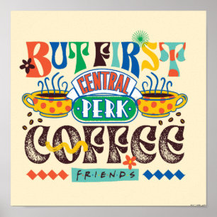 友だち™ First Coffee 鮮やか Graphic ポスター