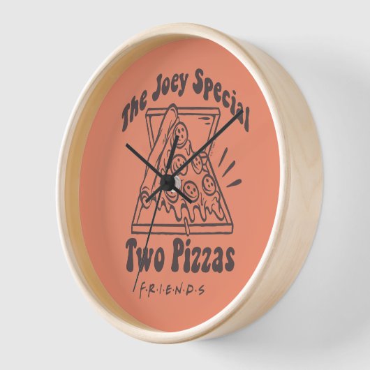 友だち™ | Joey Pizza引用文 壁時計 (傾斜)