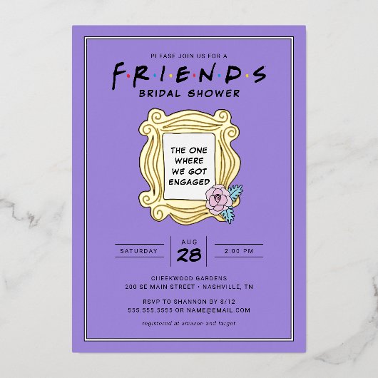 友だち™ | The One With theブライダルシャワー 箔招待状 (正面)