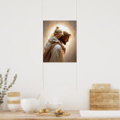 友と救世主、キリスト教アート、イエスを描く ポスター (キッチン)