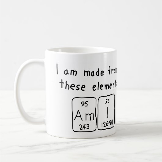 友の周期表の名前のマグ コーヒーマグカップ (左)