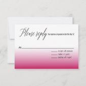 友はリボン及びレースRSVPの暗い赤紫色を曲げます 出欠カード (裏面)