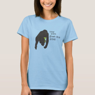 友は緑の低下の飲み物がほしいと思います Tシャツ