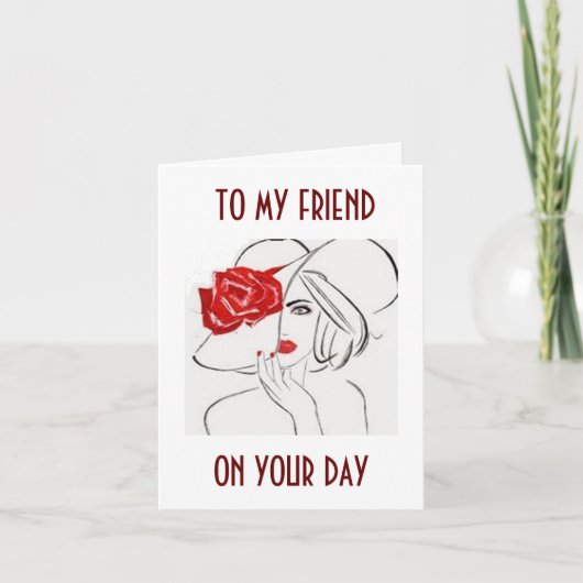 友よリラックスに誕生日を好む カード (正面)