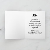 友よ感謝してい神のためにかわいい鳥誕生日 サンキューカード (内部)
