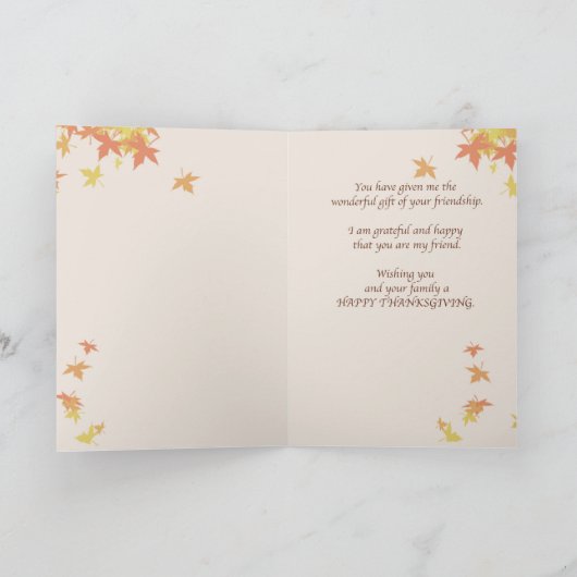 友よ、感謝の気持ちを抱いて葉いく シーズンカード (内部)