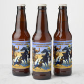 友カスタマイズ人を助けるカウボーイ詳細な家 ビールラベル (ボトル)