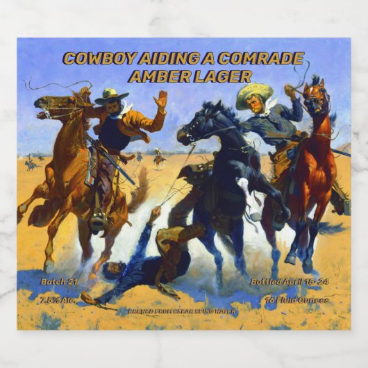 友カスタマイズ人を助けるカウボーイ詳細な家 ビールラベル (シングルラベル)