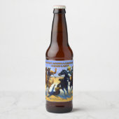 友カスタマイズ人を助けるカウボーイ詳細な家 ビールラベル (正面)