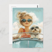 友クール人と一緒に最高の乗る ポストカード (正面/裏面)