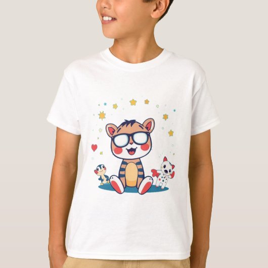 友クール達とタイガー Tシャツ (正面)