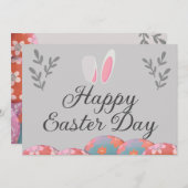友シンプル達モダンへの書道ハッピーイースター シーズンカード (正面/裏面)