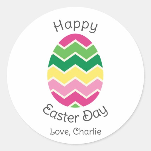友シンプル達モダンへの書道ハッピーイースター ラウンドシール (正面)