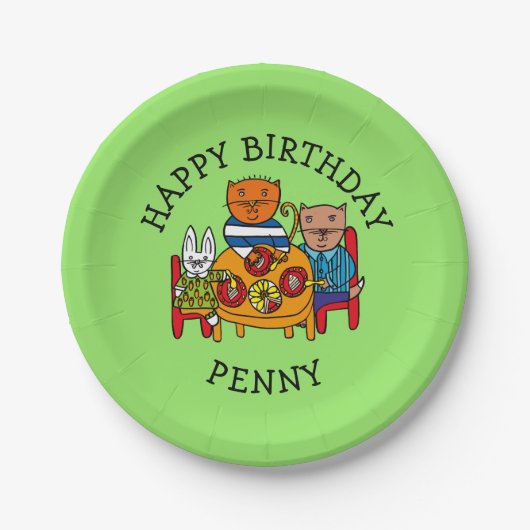 友パーソナライズされただちパーティー ペーパープレート (正面)