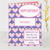 友パーソナライズされただち名誕生日カード カード (黄色い花)