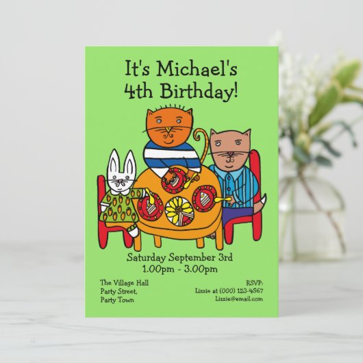 友パーソナライズされただち誕生日パーティーの招待 招待状 (スタンド正面)