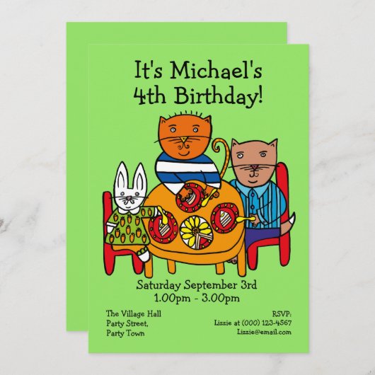 友パーソナライズされただち誕生日パーティーの招待 招待状 (正面/裏面)