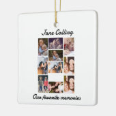 友パーソナライズされたモダンだち10フォトコラージュ セラミックオーナメント (左)