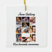 友パーソナライズされたモダンだち10フォトコラージュ セラミックオーナメント (正面)