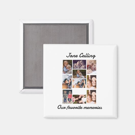 友パーソナライズされたモダンだち10フォトコラージュ マグネット (正面/裏面)