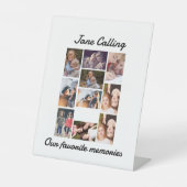 友パーソナライズされたモダン人10写真コラージュLugg 台座サイン (正面)