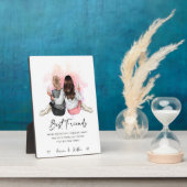 友パーソナライズされた人の最高の贈り物 フォトプラーク (側面)