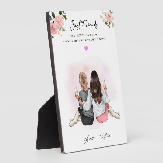 友パーソナライズされた人の誕生日最高の贈り物 フォトプラーク (側面)
