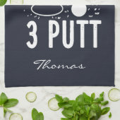 友パーソナライズされた人は友だちを許さない3 Putt キッチンタオル (折り畳み)