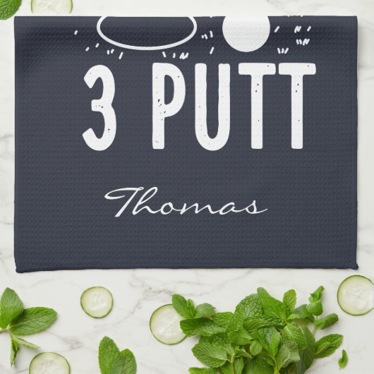 友パーソナライズされた人は友だちを許さない3 Putt キッチンタオル (折り畳み)