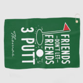 友パーソナライズされた人は友だちを許さない3 Putt ゴルフタオル (横)