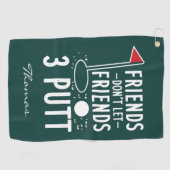 友パーソナライズされた人は友だちを許さない3 Putt ゴルフタオル (横)