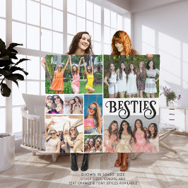 友モダンだちカスタムの写真コラージュ フリースブランケット