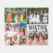 友モダンだちカスタムの写真コラージュ フリースブランケット (正面(横))