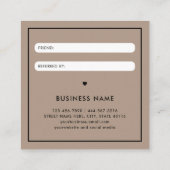 友モダンはっきりした人紹介割引を参照 スクエア名刺 (裏面)