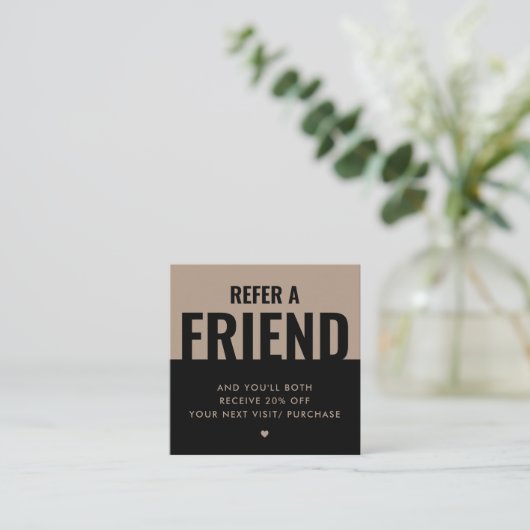 友モダンはっきりした人紹介割引を参照 スクエア名刺 (スタンド正面)