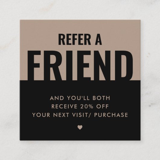 友モダンはっきりした人紹介割引を参照 スクエア名刺 (正面)