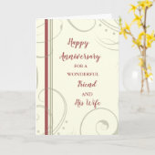 友モダン人と妻の記念日 カード (黄色い花)